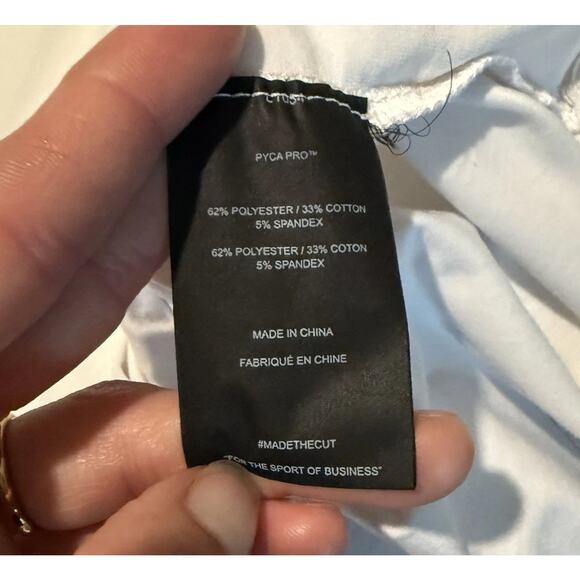 CUTS Curve Hem Minimal T-Shirt Men XXL White Stretchy Sustainable Basic Layering - Picture 5 of 9